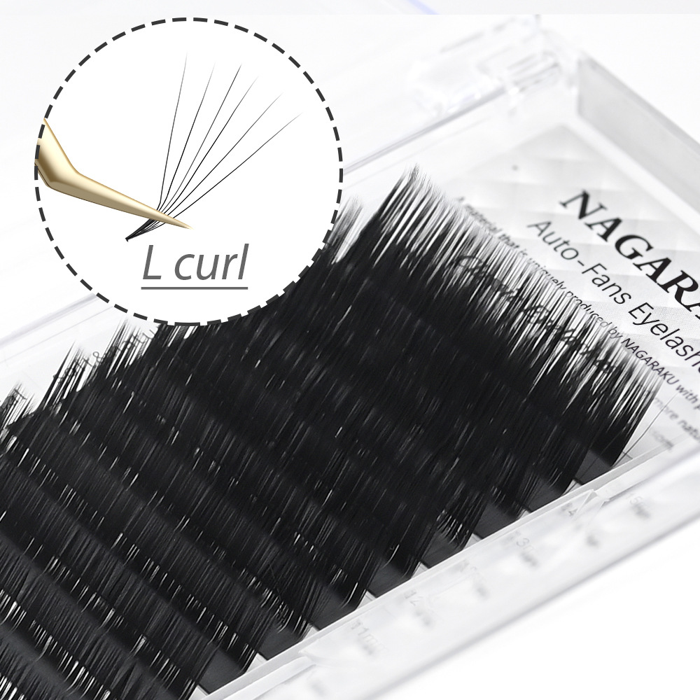 NAGARAKU estilo Fox floración automática L Lu doble capa de múltiples capas no dispersos talón un segundo injerto de floración pestañas