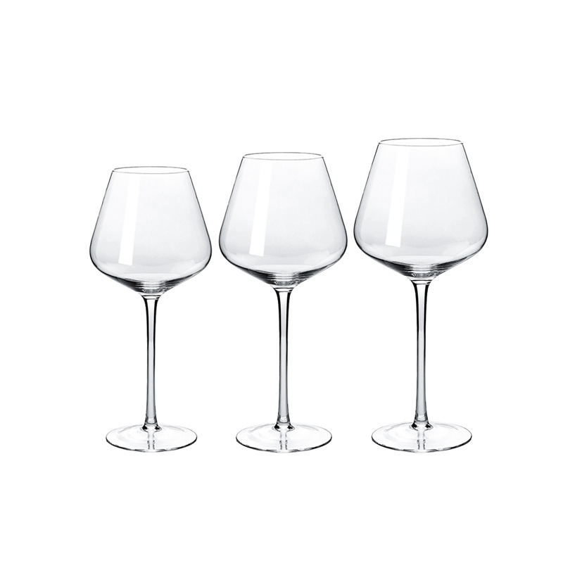 Vidrio de cristal de lujo de alto pie de gran capacidad de vidrio transparente de vino tinto ins copa de vino blanco copa de borgoña hecha a mano