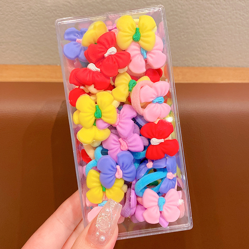 Las bandas de goma para niños no dañan el cabello, anillo de toalla de dibujos animados para bebés, alta elasticidad, cuerda para atar el cabello para niñas, banda de goma para bebés