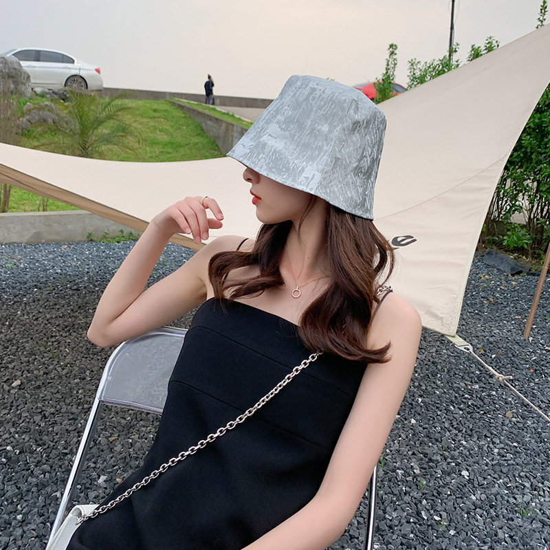 Solid Color Glitter Sequined Bucket Hat NSCM55542