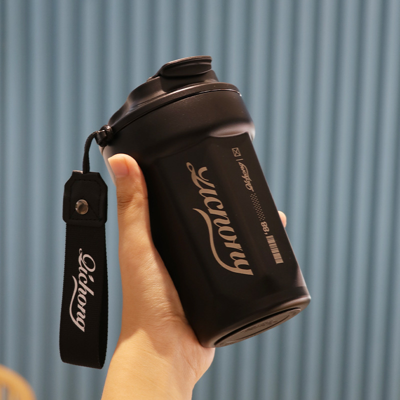 見栄えの良いインターネットセレブセラミックライナー八角形コーヒーカップホームオフィス直飲み魔法瓶カップロープ付きポータブルカップ|undefined