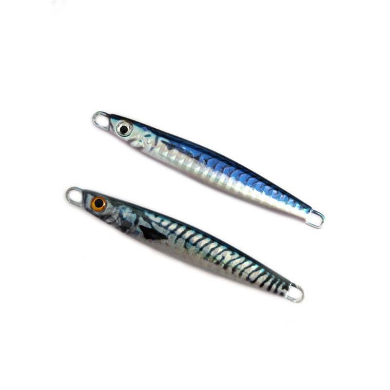 Luya Placa de hierro plomo pescado biónico cebo falso Pesca de Mar tiro largo lentejuelas cebo falso tres ganchos placa desnuda cebo de imitación al por mayor