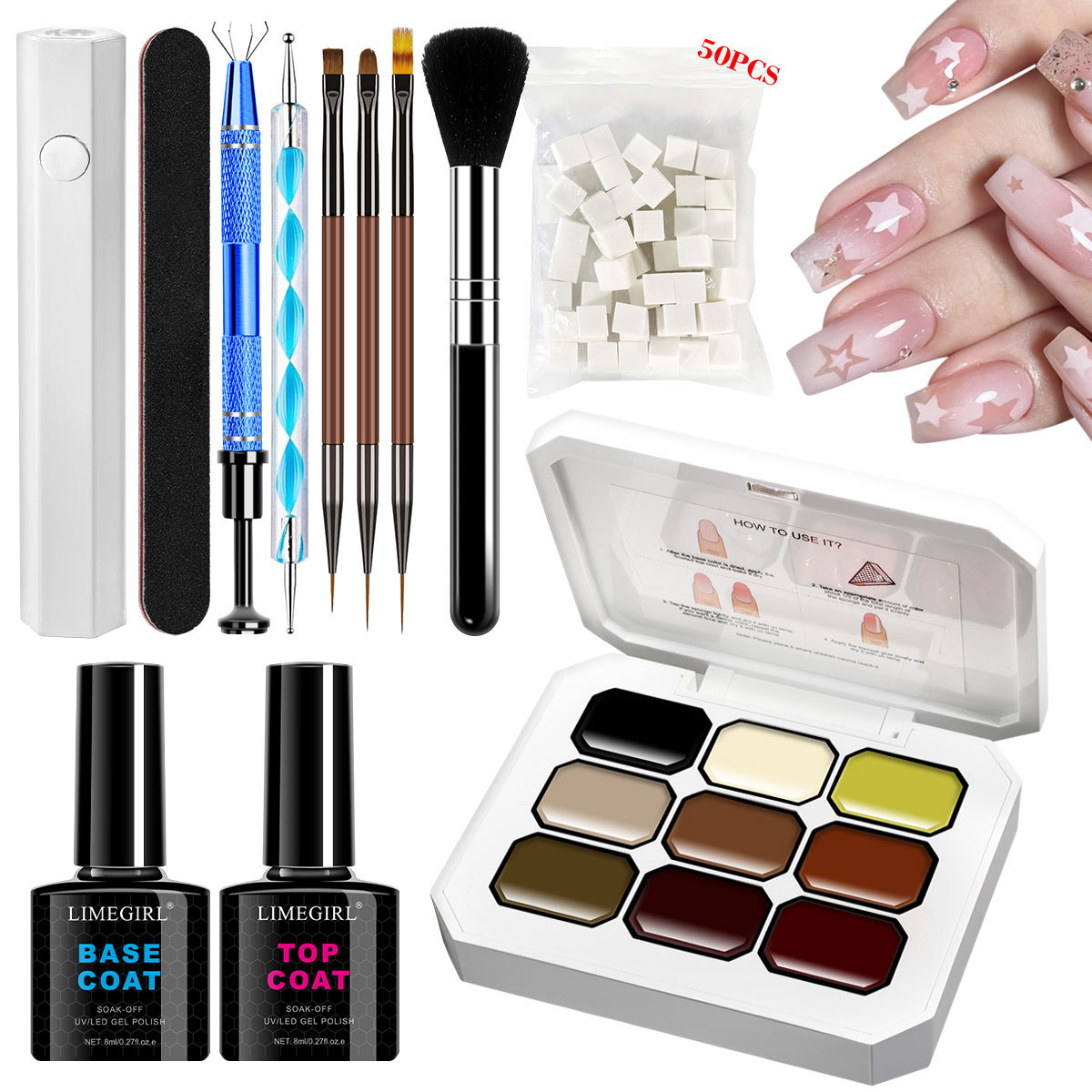 Nuevo Jiugongge sólido batida de goma de tinta de pintura gradiente de alta saturación popular pegamento de nail gel conjunto de pegamento de uñas