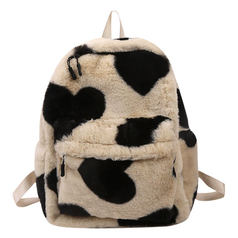 Интернет красный осенний и зимний пушистый шарф рюкзак 2024 повседневный свежий набор макияжа в этом году популярная корейская женская сумка