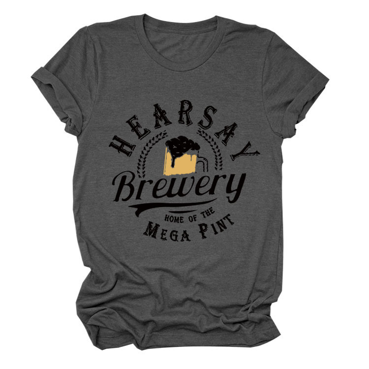 In-Stock Independent Site Walmart Foreign Trade New Beer Letter Pattern Urban Casual Fashion Short-Sleeve T-Shirt Top In-Stock Independent Site Walmart Foreign Trade New Beer Letter Pattern Urban Casual Fashion Short-Sleeve T-Shirt Top