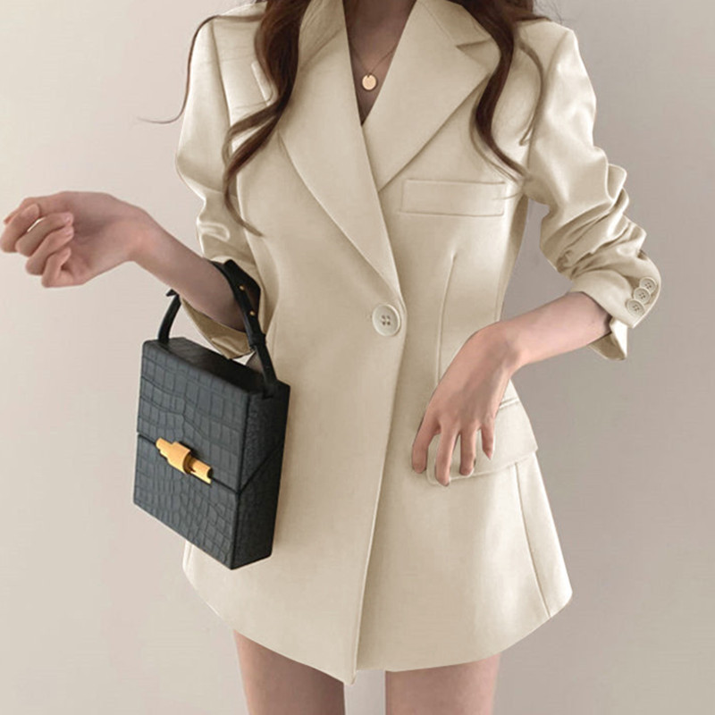 White Blazer 2026 Spring Plus Size Korean Style Slim Fit Design British Style Women's Blazer Suit Jacket White Blazer 2026 Spring Plus Size Korean Style Slim Fit Design British Style Women's Blazer Suit Jacket