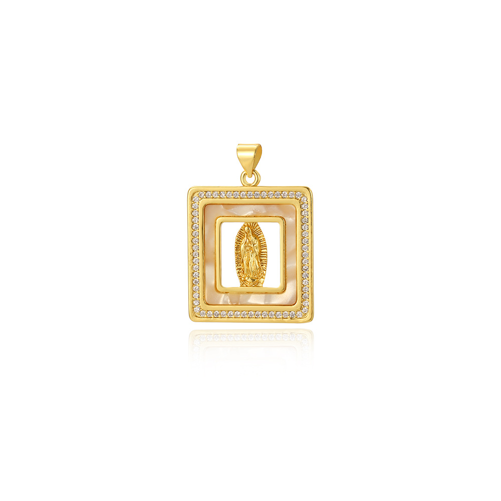 DIY Jewelry Accessories Classification 1 Piece Copper Rhinestones Geometric Virgin Mary Star Pendant
