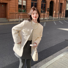 2024冬季新款小香风高级感超好看加厚白鸭绒粗花呢羽绒服外套女