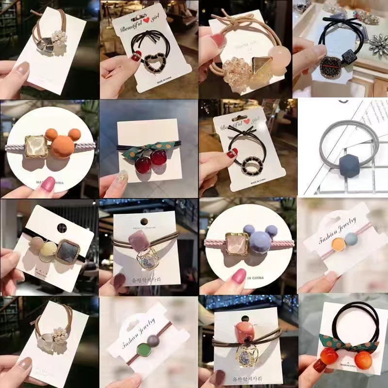 Korean Style Cherry Hair Rope Fashion Cyber Red Hair Ring Rubber Band Hair Rope Leather Headwear Female Adult Student Simple