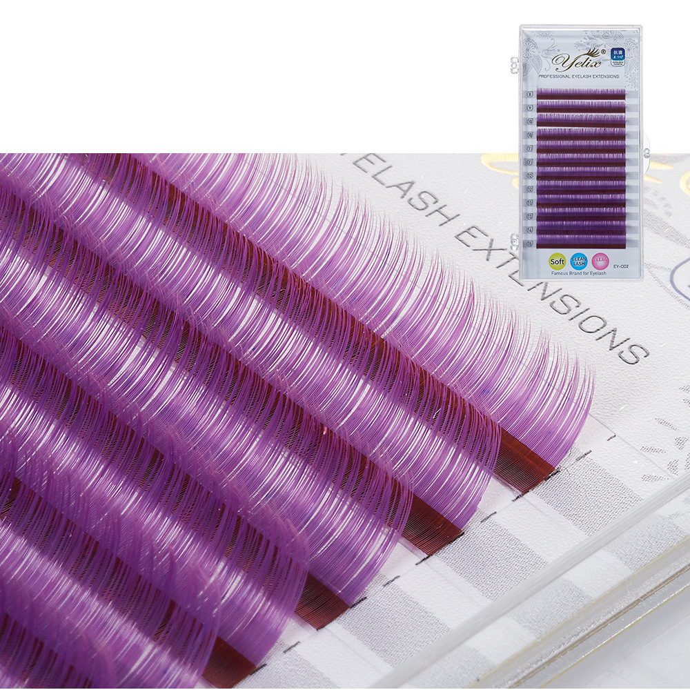 Fábrica de mezcla 0.07 pestañas de color, pestañas falsas, gran capacidad de injerto de vello redondo denso, pestañas al por mayor