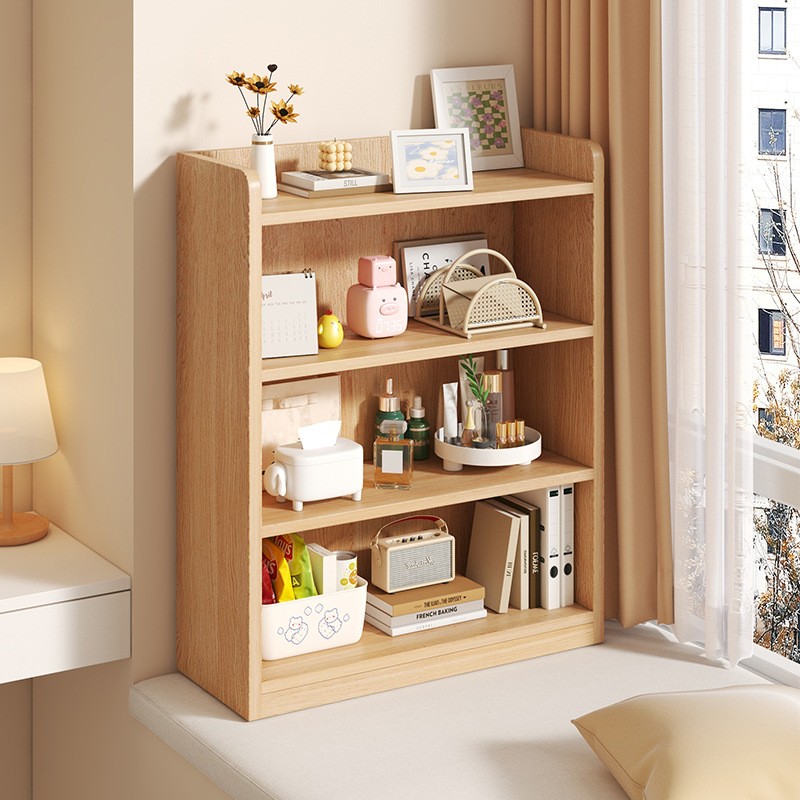 Estantería de ventana salediza de madera maciza Estante de escritorio Estante de almacenamiento de alféizar de la ventana Estante de almacenamiento Estantería pequeña en el balcón Gabinete bajo de varias capas
