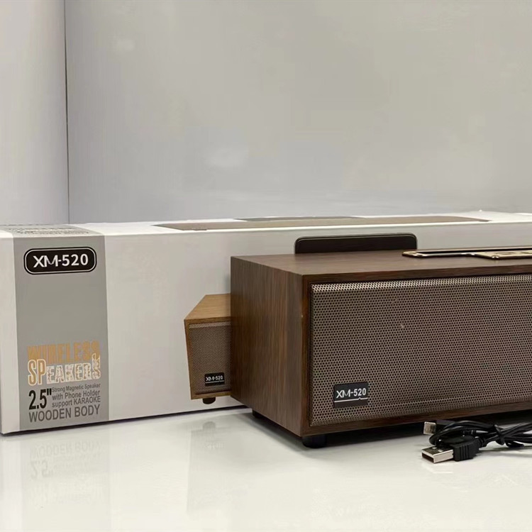 新型xm 520木製ブルートゥーススピーカー長条音覇携帯電話スタンド音響コンピュータデスクトップダブルスピーカー立体|undefined