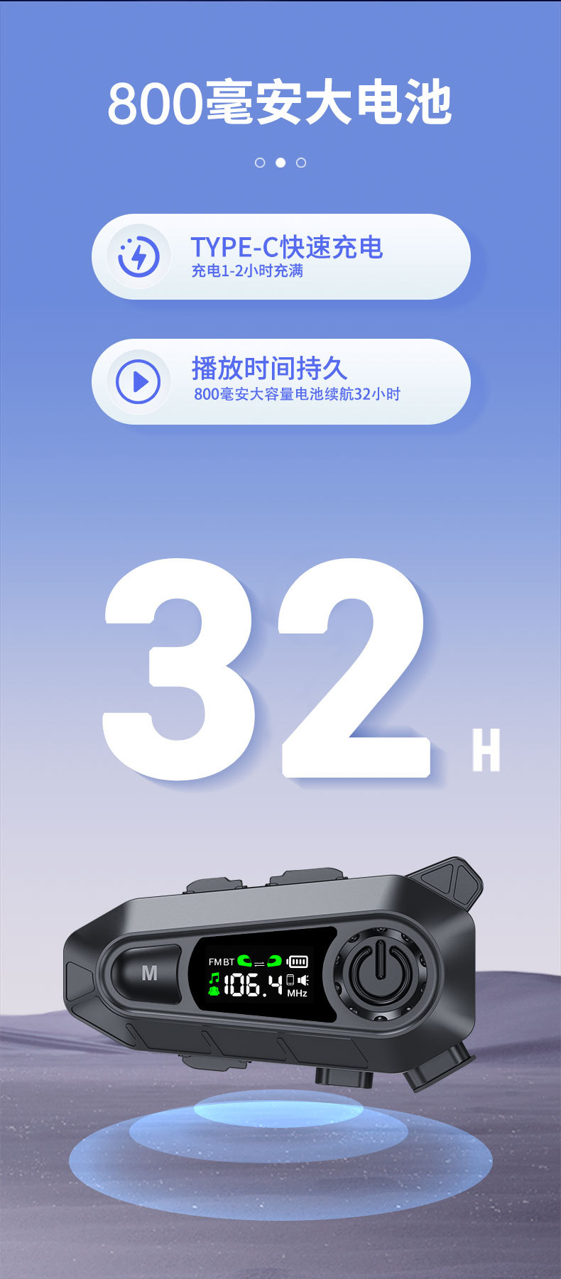 Cross-Border Supply of Outdoor Cycling Waterproof Multi-Person Group Chat Intercom Fm Radio Motorcycle Helmet Bluetooth Headset Factory