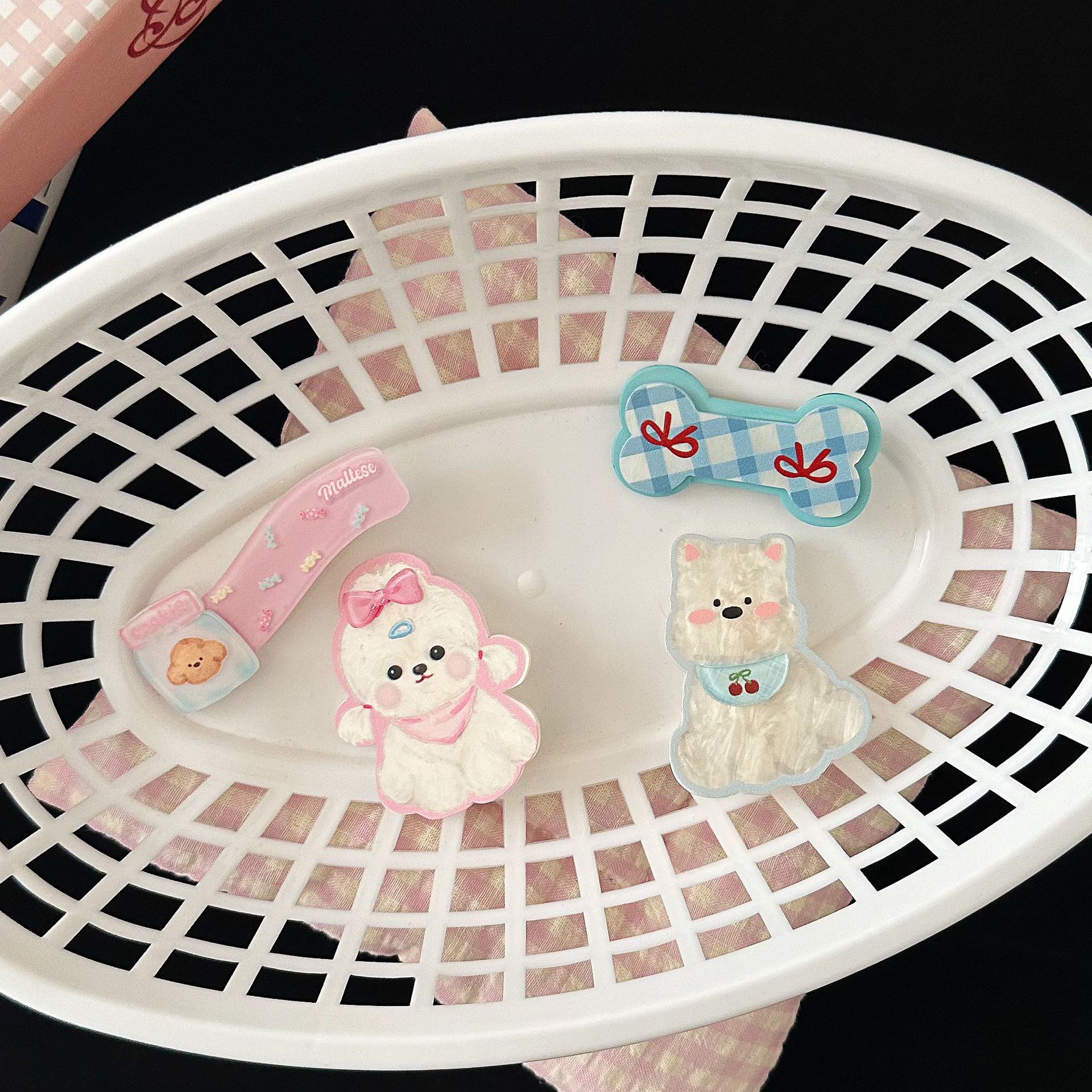 summer new acrylic puppy bone barrettes ins japanese girly style duckbill clip hairpin accessories hair clip