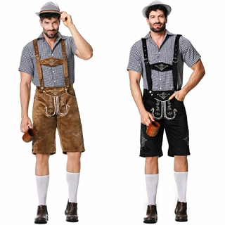 欧美德国慕尼黑啤酒节派对服装 Oktoberfest巴伐利亚背带裤套装男