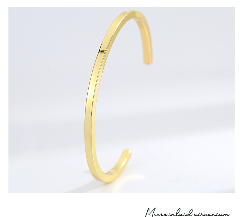 Bracelet jonc ouvert unique plaqué or 18k bijoux mode unisexe_voghion.com