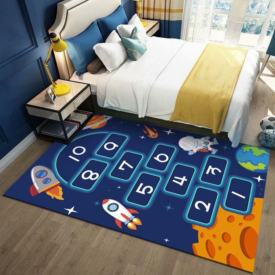 Alfombra para niños juego de rompecabezas tablero de ajedrez rejilla rayuela alfombra de piso dormitorio de dibujos animados tatami ventana Bahía creativa manta de noche