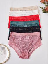 O 80922 Love Print High Waist Lace Panties ��ĸӡ�������ڿ�