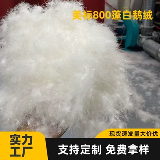 95白鹅绒美标800蓬大朵羽绒制衣制被高清洁高蓬松羽绒睡袋填充物
