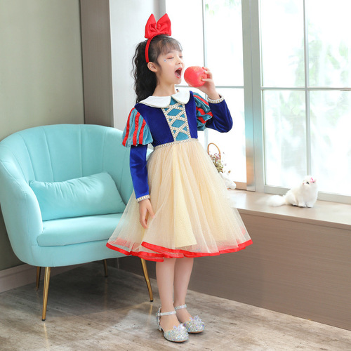Autumn Snow White Princess Dress Elsa Princess Dress Girls' Dress Korean Version Stylish Baby Birthday Performance Dress