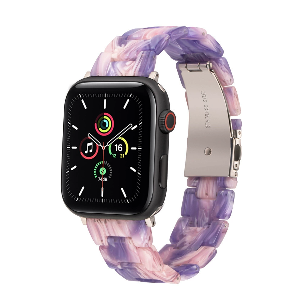 Подходит для ремешка Apple Watch8, новый ремешок из смолы Aurora для iWatch4567 и ремешка Apple SE Phantom Tibetan.