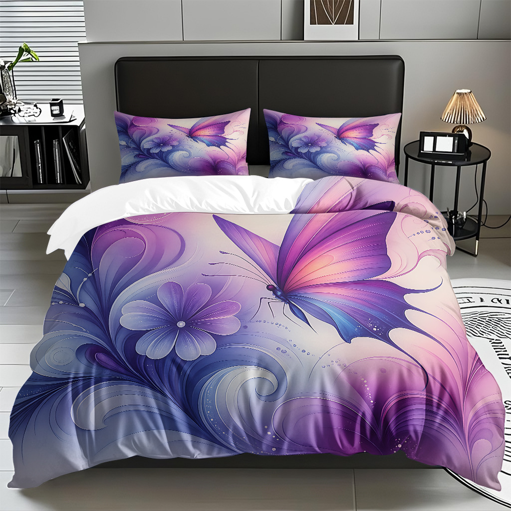 Su propia fábrica suministra directamente una variedad de colchas de impresión digital de mariposa. Comercio electrónico transfronterizo preferido para soportar el modo TEMU JIT.