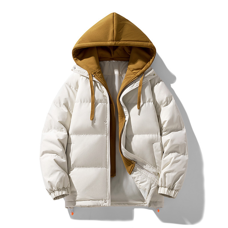 2024 nuevo estilo cálido más terciopelo grueso cómodo y transpirable moda casual pareja falso algodón con capucha de dos piezas