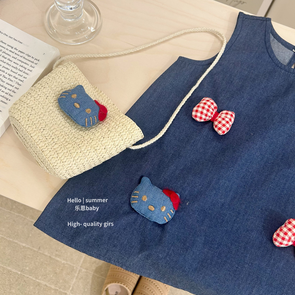 [Le En baby] Vestido de chaleco de mezclilla de nuevo estilo de verano para niñas, falda casual de estilo occidental de moda, vestido de princesa