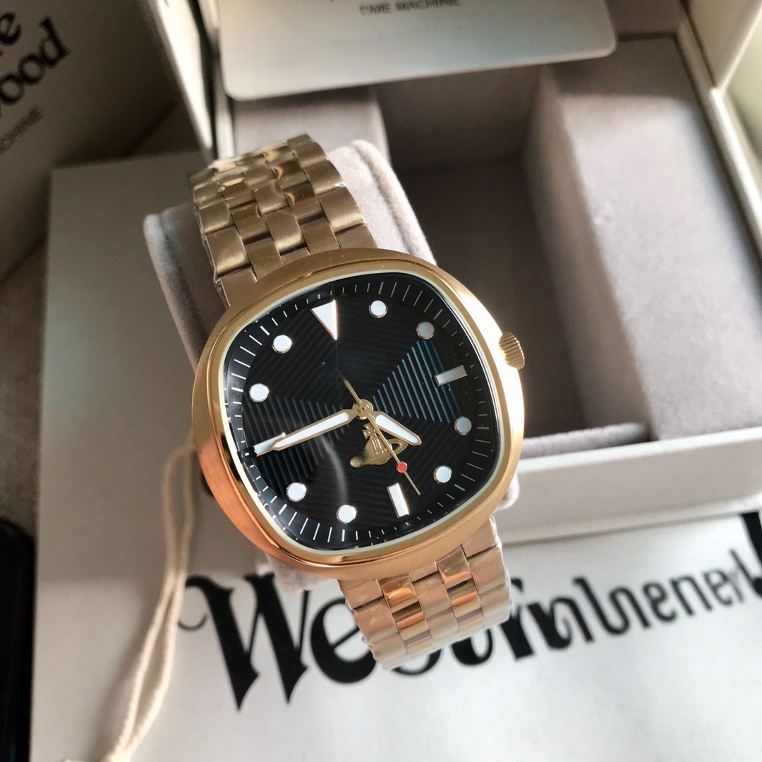 Queen Mother Quartz Watch Men's Fashion Saturn Square Dial Men's Watch Steel Belt Waterproof Famous Brand Watch Foreign Trade Cross-Border