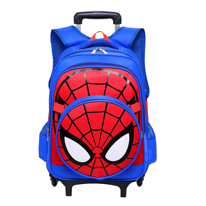 Cabus Spider-Man trolley de los niños Escuela Primaria estudiante grado 3-6 niños de gran capacidad de escalada de la escalera