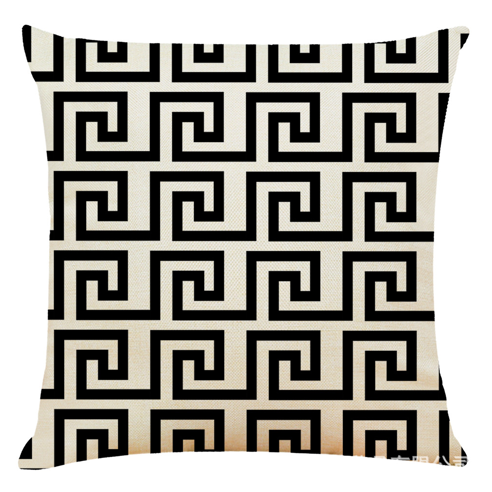 亚马逊eBay新款艺术装饰几何棉麻抱枕套 汽车抱枕 办公室午睡抱枕