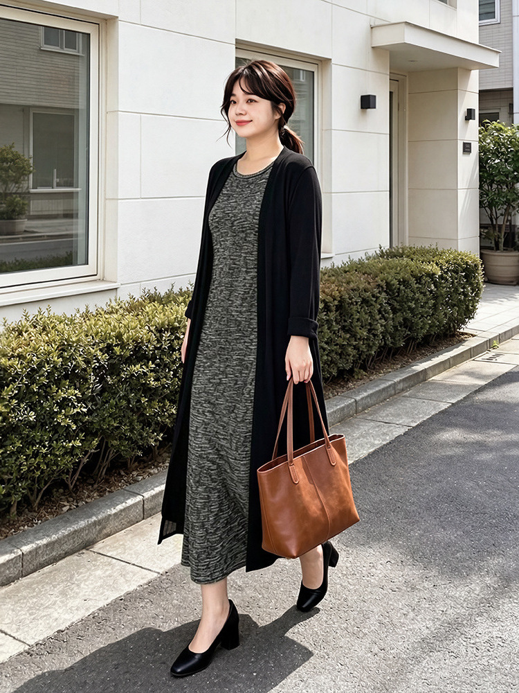 130-320 Plus Size Women's Cardigan and Slip Dress Set, 2026 Spring and Autumn New Style, Super Stretchy Loose Two-Piece Set for Plus-Size Women