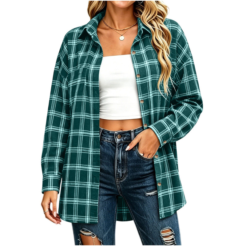 Amazon women's plaid loose-fitting shirt Amazon women's plaid loose-fitting shirt