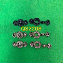 源头厂家合金古风汉服旗袍饰品立领对襟雕花五金大号金色 子母扣