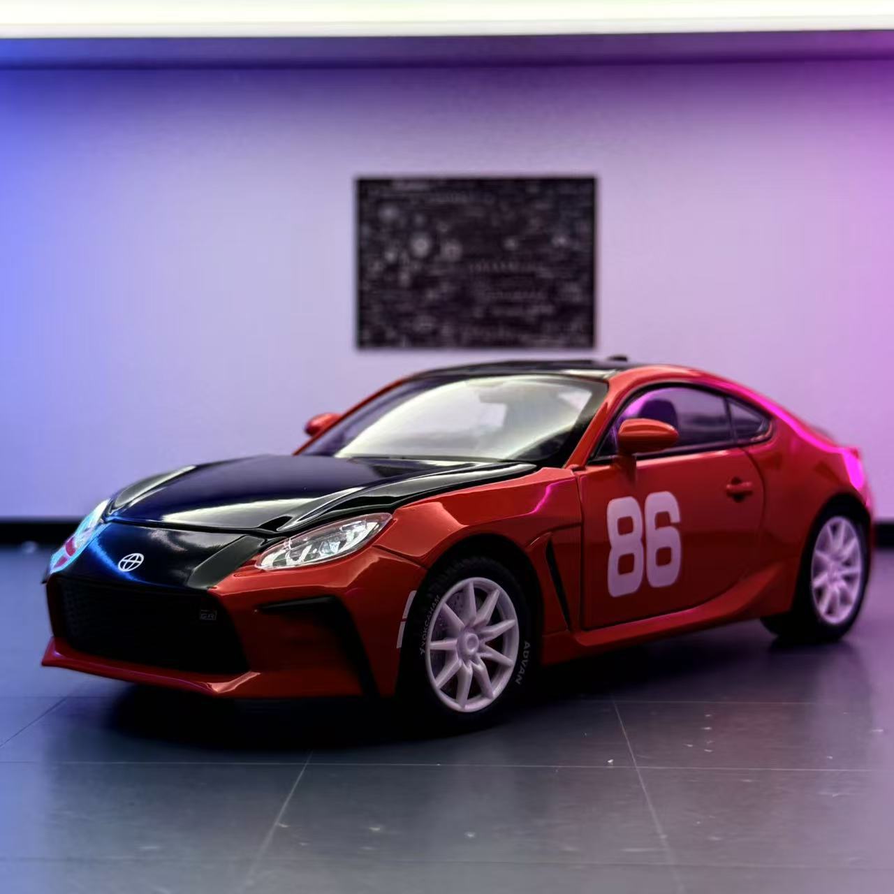 Li Jiaxin modelo de coche de aleación 1:24GR86 versión de la carretera coche deportivo con retroceso coche de juguete modelo de efecto de sonido