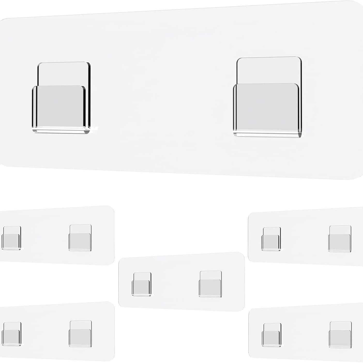 Colgador para guardar ropa con ganchos adhesivos, bolsa con cremallera y adhesivo fuerte, estante de almacenamiento para baño sin taladrar, ganchos para baño.