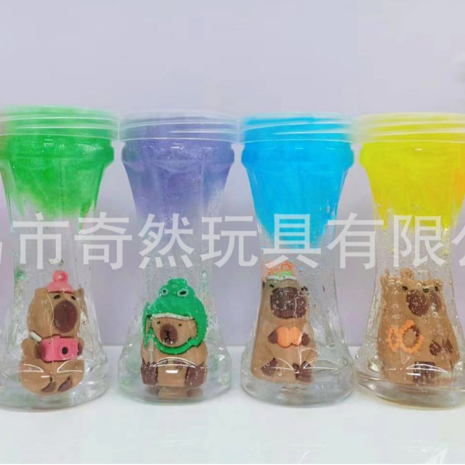 Transfronterizo directo creativo Slime doble pieza tridimensional muñeca capibara colorido barro juguetes para niños descompresión ventilación
