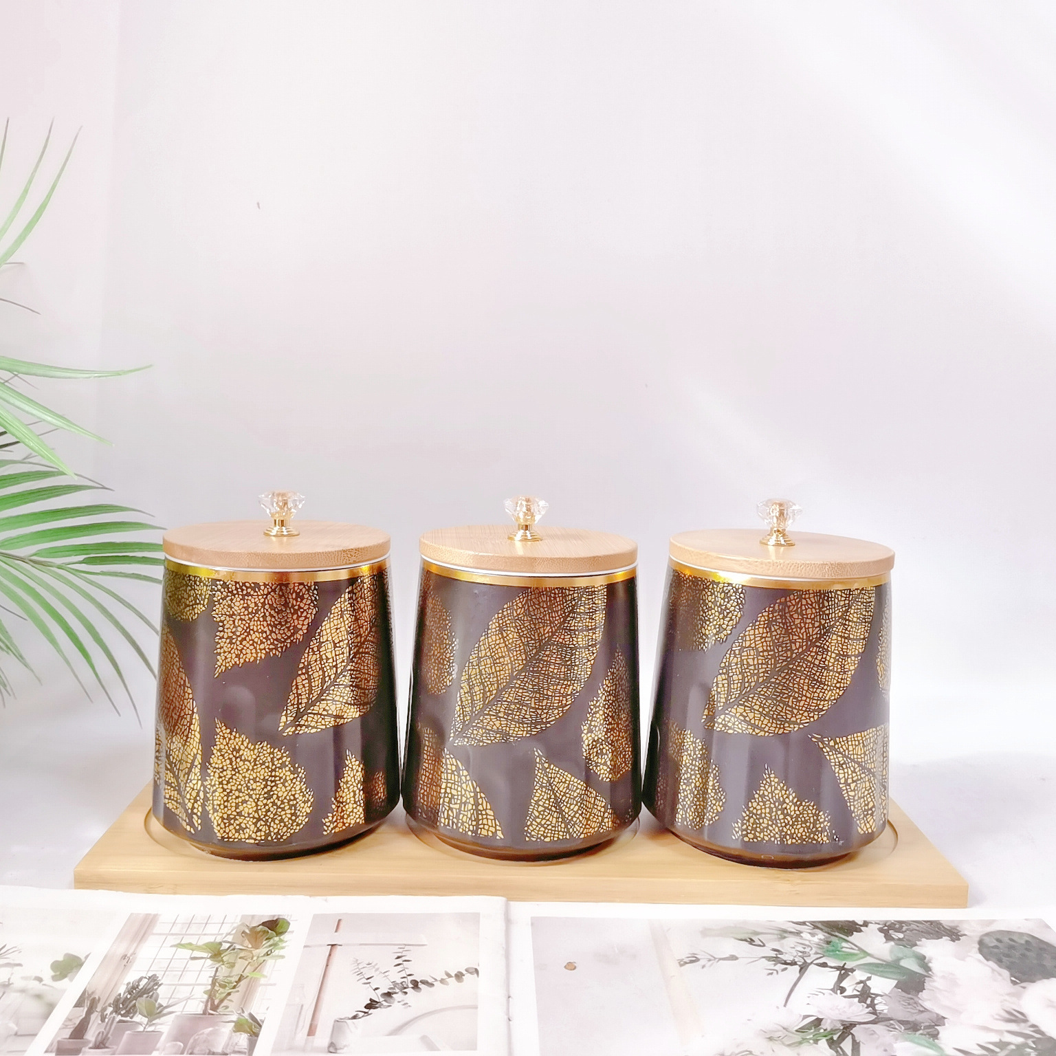 Oriente Medio exportación condimento tarro dedo cerámica sellado tarro multi-grano almacenamiento tarro café azúcar tarro de almacenamiento de alimentos tarro