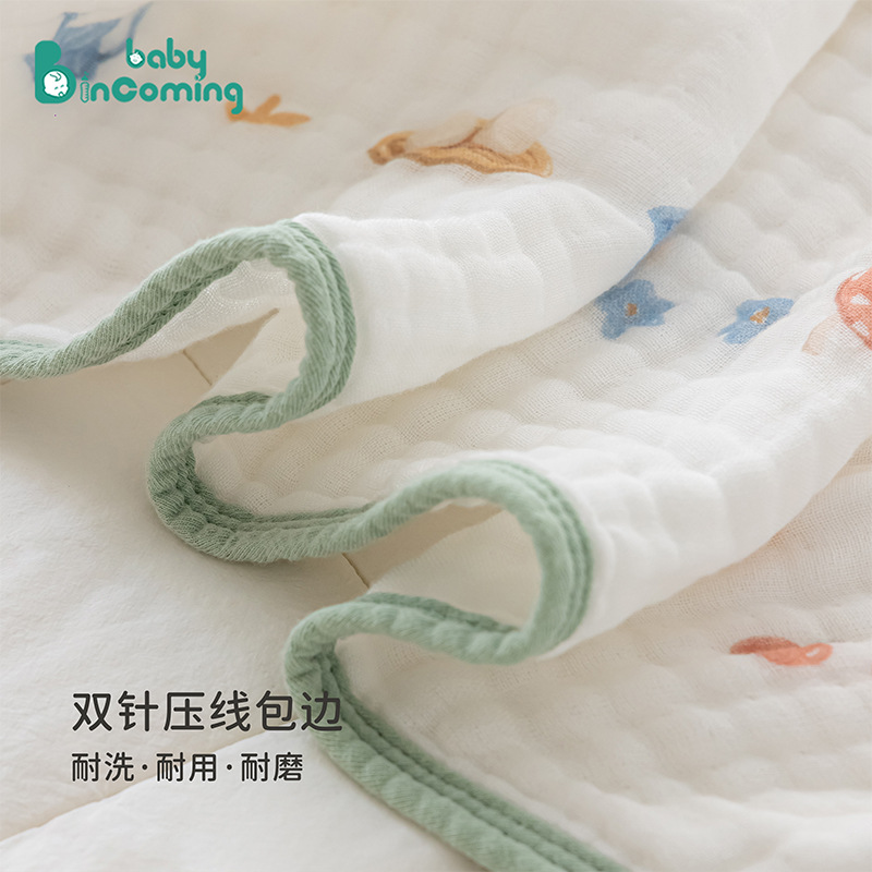 Toalla grande de gasa de bambú y algodón de seis capas para bebés, toalla de baño absorbente para recién nacidos, manta lavable para recién nacidos.