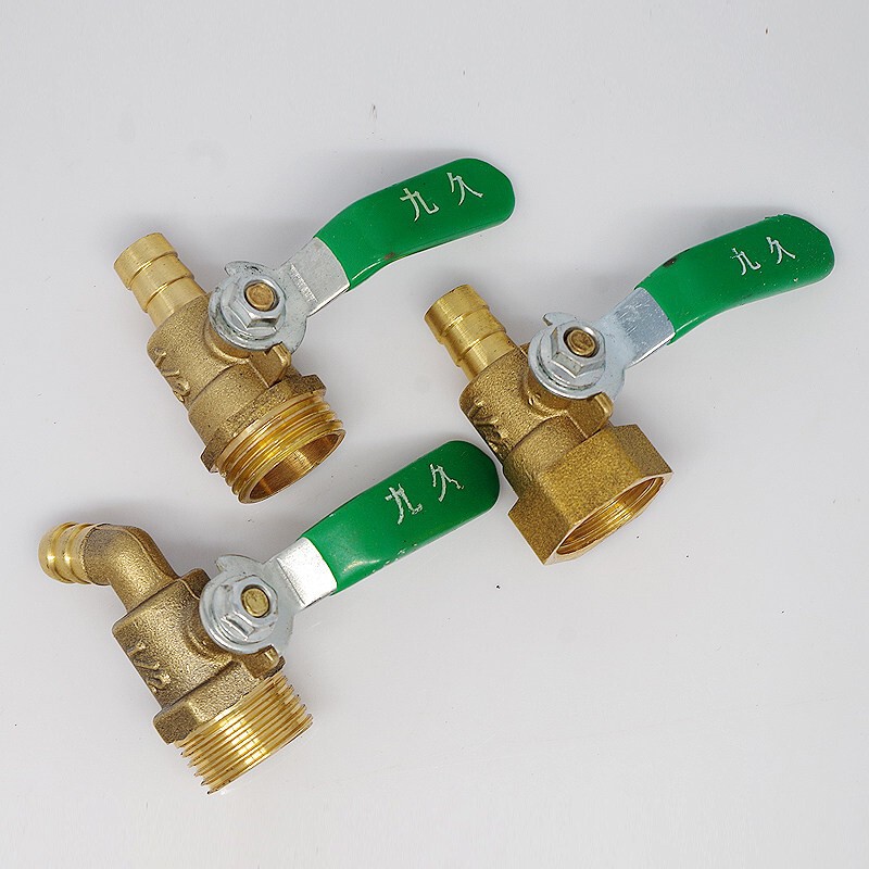 Brass 1/2 Inch and 3/4 Inch Internal and External Threaded Straight Mouth Ball Valve Faucet Water Release Switch Brake Truck Brass Ball Valve
