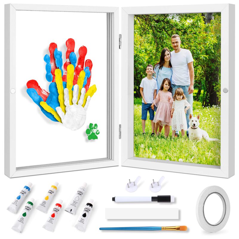 Cross-Border Handmade Hinge Magnetic Acrylic Paint Family Handprint Photo Frame Couple Parent-Child Gift Crafts Set