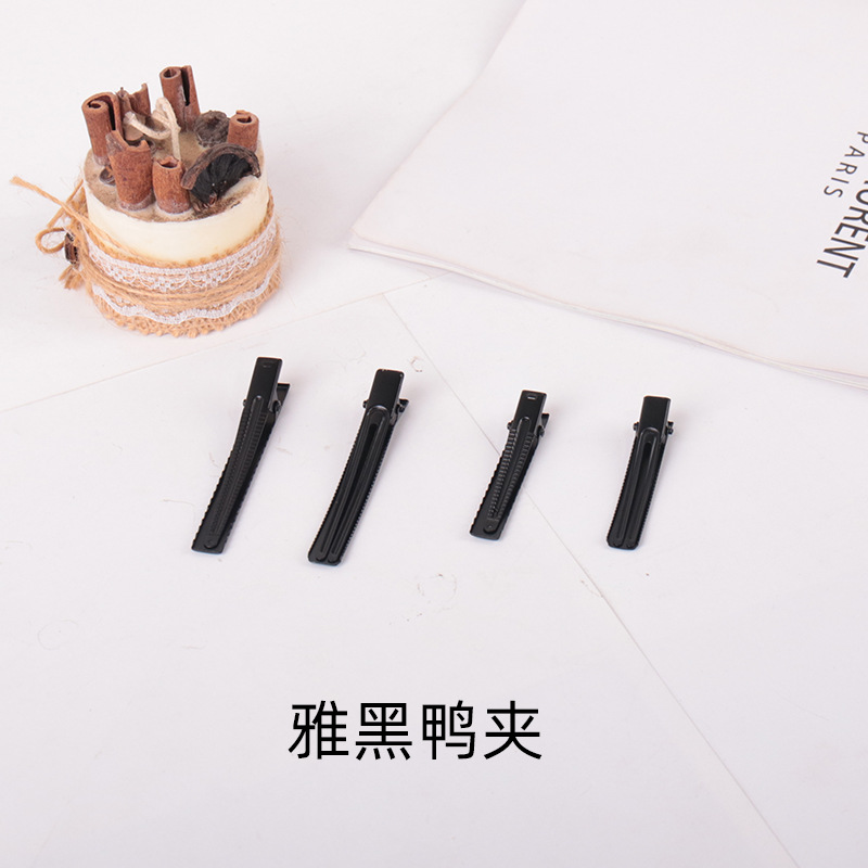 Korean Style Duckbill Clip 8cm Black Hair Clip Handmade DIY Jewelry Hair Accessories Headdress Accessories Accessories Materials Wholesale