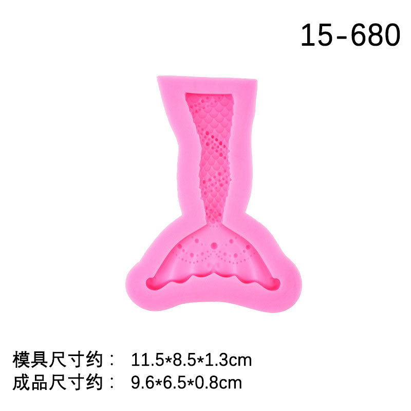 Cola de sirena Barco Pirata barco fondant cake chocolate líquido decoración molde DIY para hornear