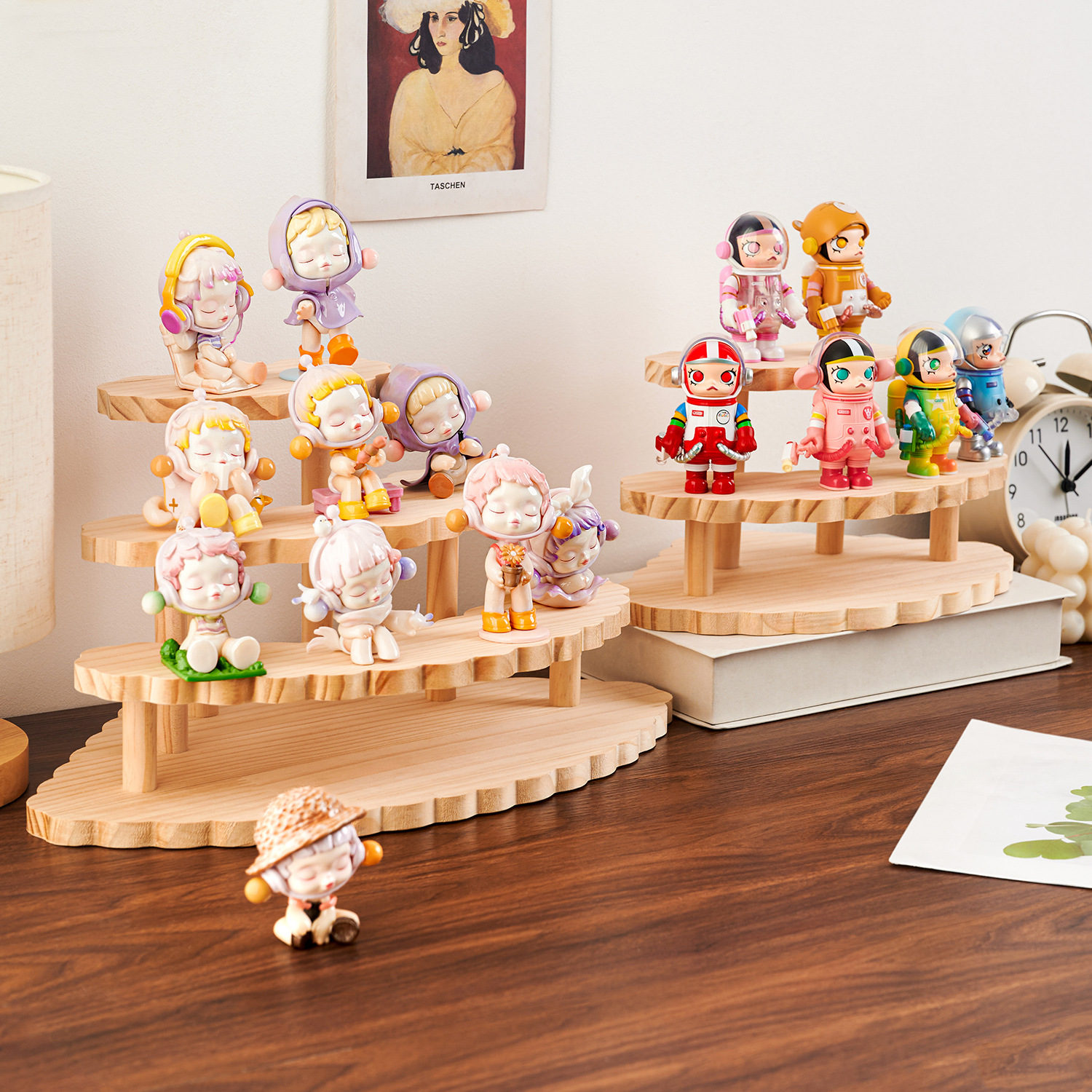 Solid Wood Ladder Display Rack Wooden Desktop Storage Rack Hand-Made Toys Cosmetics Ornaments Succulent Display Rack