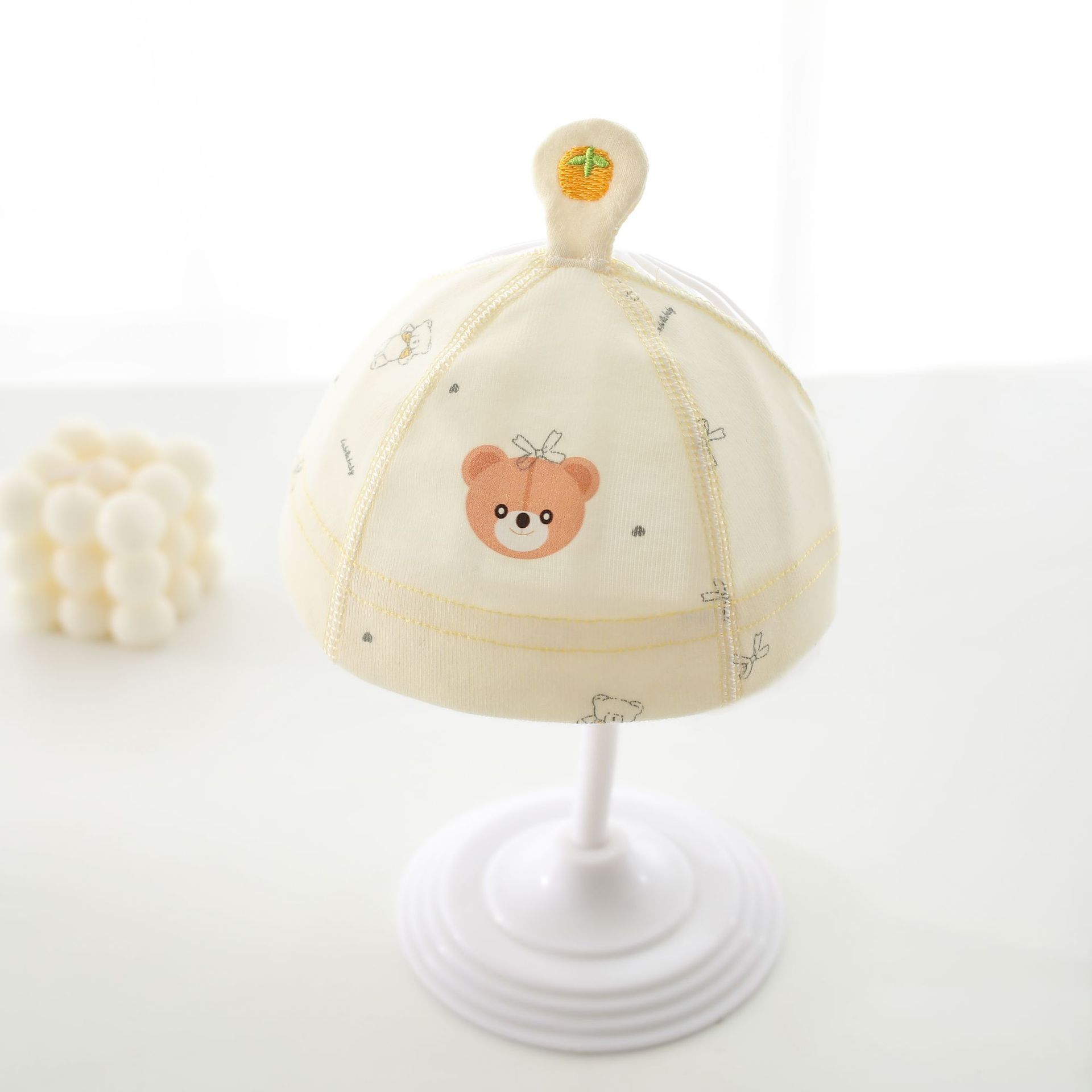 Strawberry bear door guard hat yellow