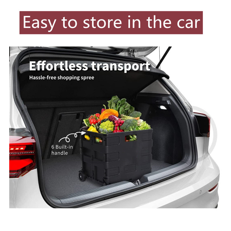 Folding Shopping Cart, Portable Trolley, Ultra-Lightweight, Multi-Functional Shopping Cart, Foldable Small Cart