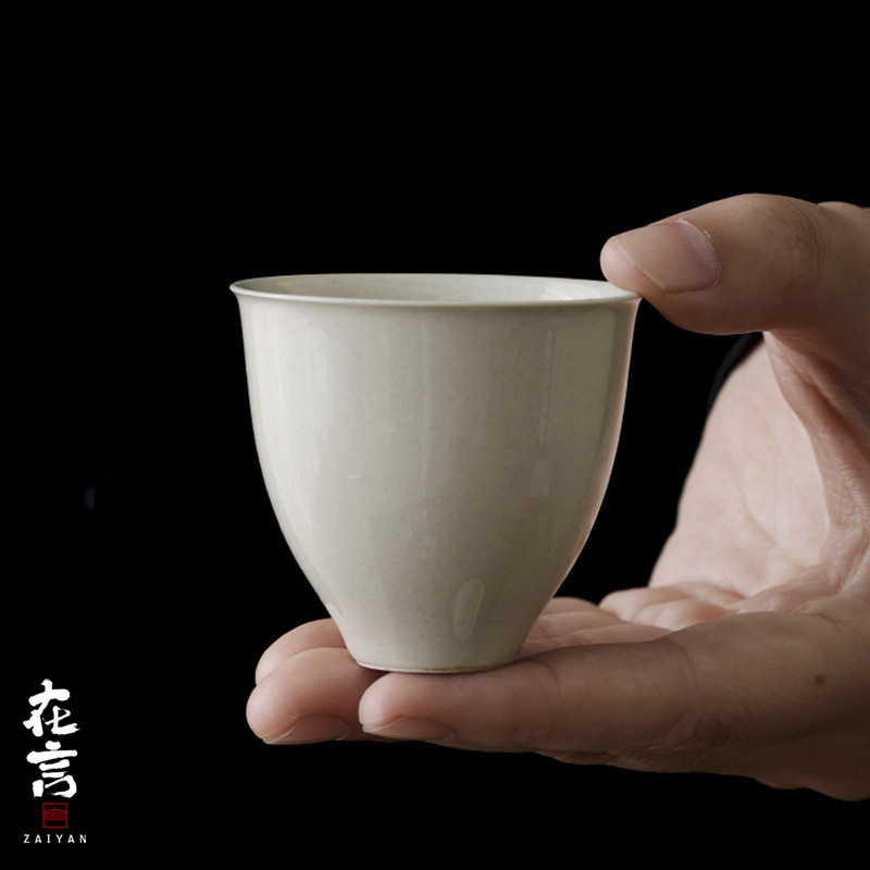 草木灰陶瓷小茶杯个人杯主人杯客杯家用办公室品茗杯仿宋功夫茶具