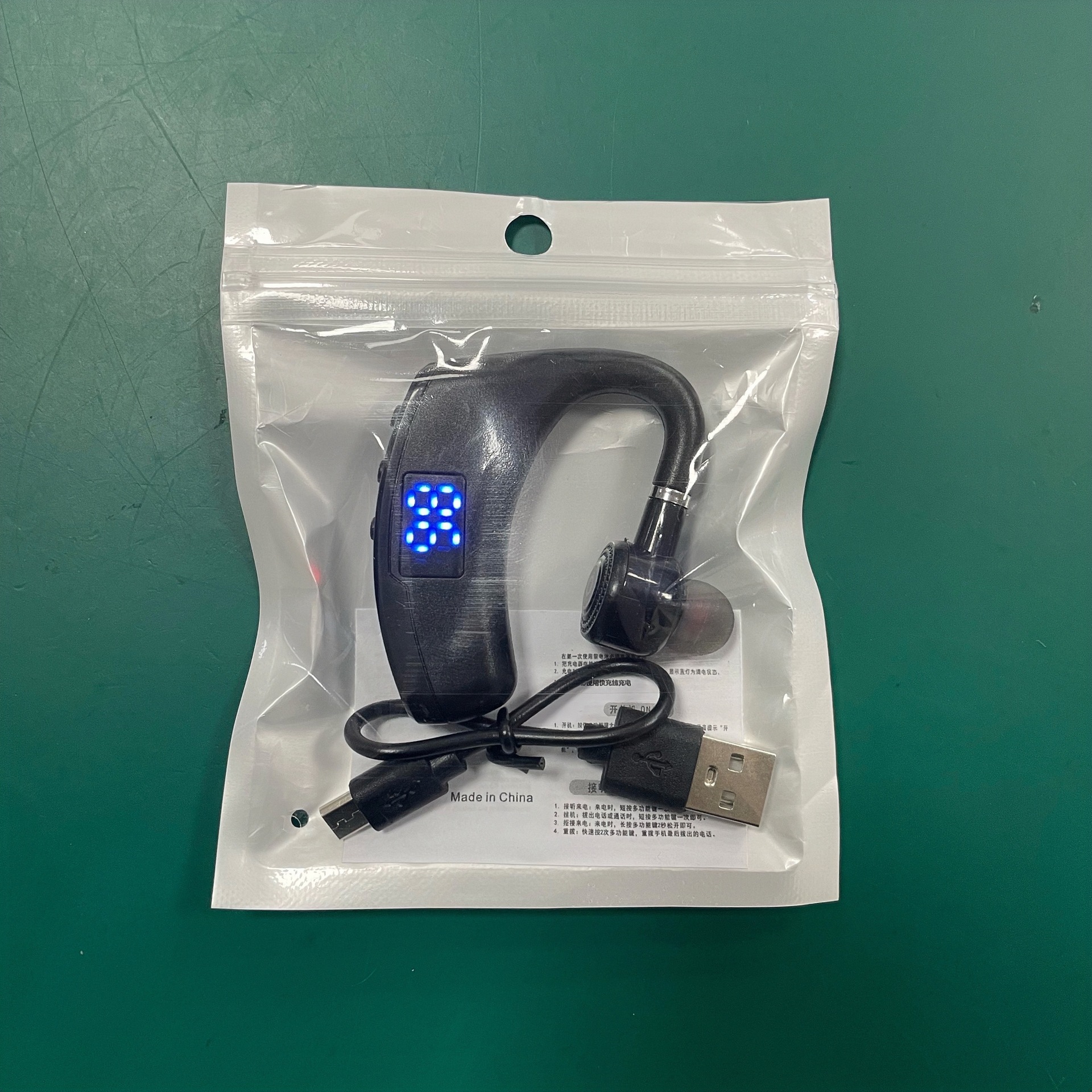 V9 Noise-Cancelling Digital Call Ear-Hook Style 5.3 Screen 5.3 Ultra-Long Battery Life Supports Music Wireless Waterproof Headphones