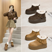 厚底加绒雪地靴2025冬季新款棉鞋保暖毛毛靴短靴加厚雪地棉313233