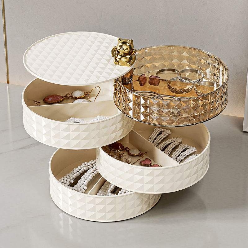 가벼운 고급 저장 판 가정용 거실 보석 립스틱 상자 화장품 용품 회전 판